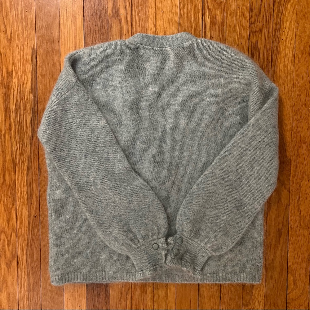 Sézane Mia Cardigan in Middle Gray/Blue-ish Sweater Medium - Picture 7 of 8